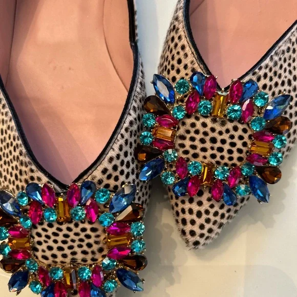 Pretty Ballerinas Leopard Print Flats with Jewel Embellishment - Picture 8 of 8